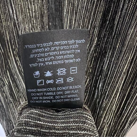 Sabina Musayev Ray Metallic Gold Tiered Maxi Dress Bow Tie Sz M - Picture 10 of 10